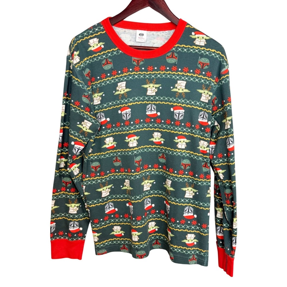Star Wars Hanna Andersson Mandalorian Grogu Christmas PJ Top Organic Cotton L